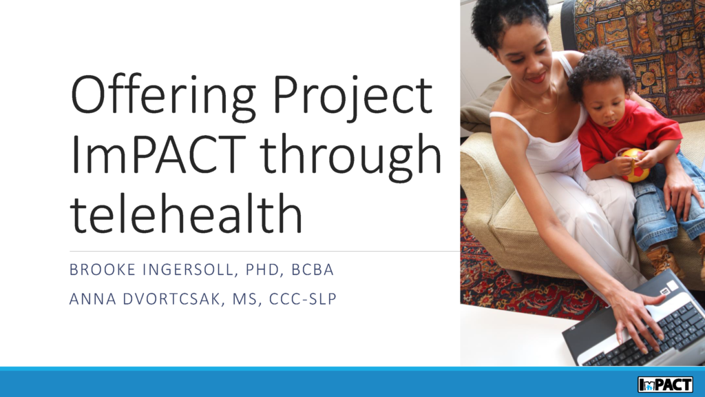 Free webinar on delivering Project ImPACT via telehealth